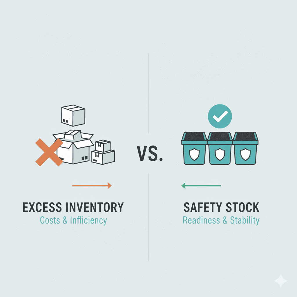 Excess Inventory vs. Safety Stock: Understanding the Difference and Its Impact on Business Operations